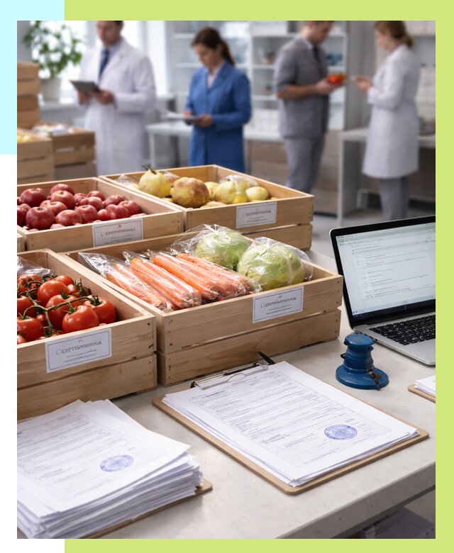 Сертификация овощей и фруктов в Копейске от 8724 р. | Алешин-Кпс