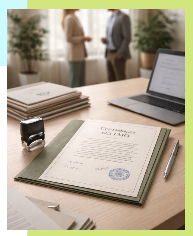 Сертификат без ГМО в Копейске от 7697 р. оформить срочно Алешин-Кпс